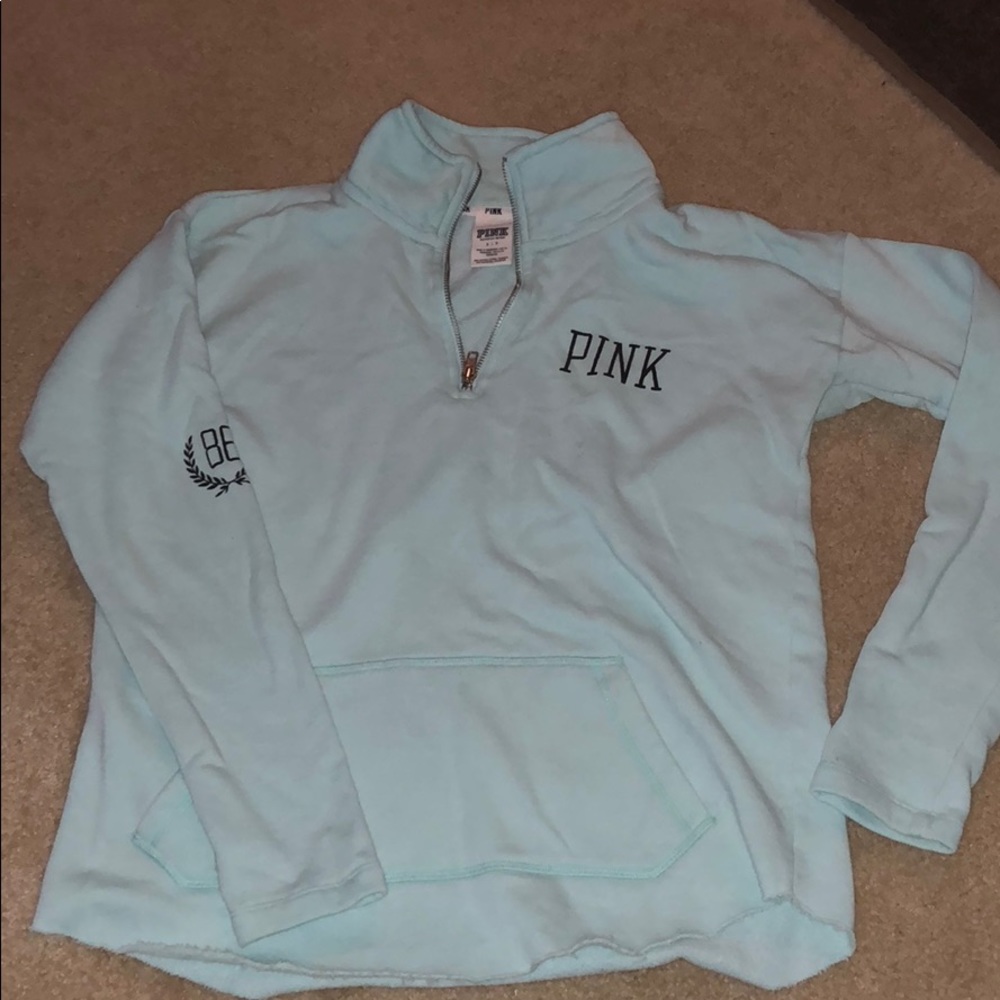 Mint Victoria’s Secret “Pink” Quarter Zip Hoodie